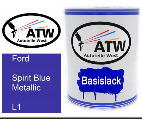 Ford, Spirit Blue Metallic, L1: 1L Lackdose, von ATW Autoteile West.